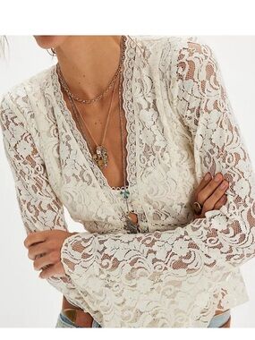 Free People Whispering Love Lace Top